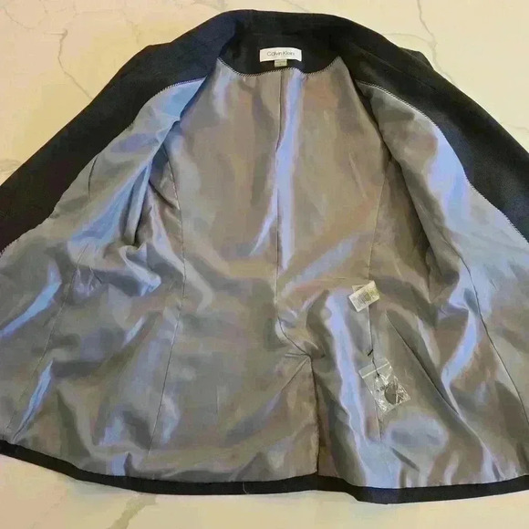 Calvin Klein One Button Blazer Grey size 4 - Picture 8 of 11